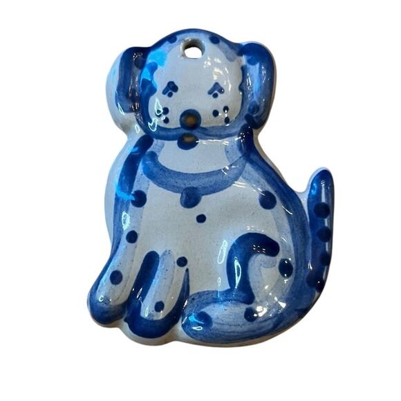 M. A. Hadley Puppy Dog Art Pottery Ornament Plaque Wall Hanging 4” Retired - Picture 1 of 4